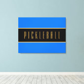 Farbenfrohe, blaue, schwarze PICKLEBALL Streifen Leinwanddruck (Insitu (Holzboden))