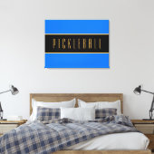 Farbenfrohe, blaue, schwarze PICKLEBALL Streifen Leinwanddruck (Insitu (Schlafzimmer))