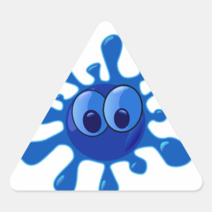 Farbenfrohe blaue, sonnige Platsche Muster Dreieckiger Aufkleber