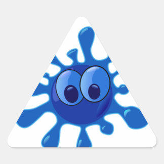 Farbenfrohe blaue, sonnige Platsche Muster Dreieckiger Aufkleber