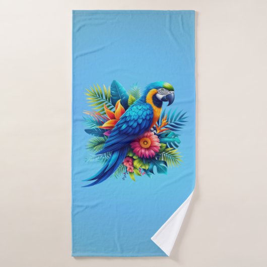 Farbenfrohe, blaue tropische Maca Badehandtuch (Badehandtuch)