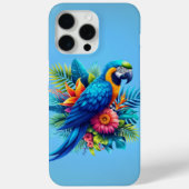 Farbenfrohe, blaue tropische Maca Case-Mate iPhone Hülle (Rückseite)