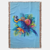 Farbenfrohe, blaue tropische Maca Decke (Vorderseite Vertikal)