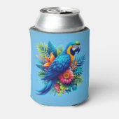 Farbenfrohe, blaue tropische Maca Dosenkühler (Kanne Rückseite)