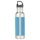 Farbenfrohe, blaue tropische Maca Edelstahlflasche (Rückseite)