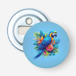 Farbenfrohe, blaue tropische Maca Flaschenöffner