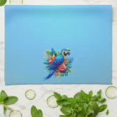 Farbenfrohe, blaue tropische Maca Geschirrtuch (Gefaltet)