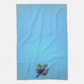 Farbenfrohe, blaue tropische Maca Geschirrtuch (Vertikal)