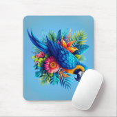 Farbenfrohe, blaue tropische Maca Mousepad (Mit Mouse)