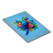 Farbenfrohe, blaue tropische Maca Notizblock (Rechte Seite)