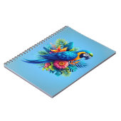 Farbenfrohe, blaue tropische Maca Notizblock (Linke Seite)