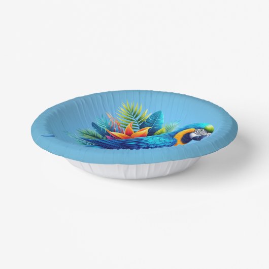 Farbenfrohe, blaue tropische Maca Pappteller (Gewinkelt)