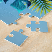 Farbenfrohe, blaue tropische Maca Puzzle (Seite)