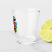 Farbenfrohe, blaue tropische Maca Schnapsglas (Rechts)