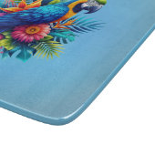 Farbenfrohe, blaue tropische Maca Schneidebrett (Ecke)