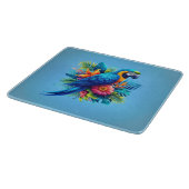 Farbenfrohe, blaue tropische Maca Schneidebrett (Ecke)