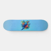 Farbenfrohe, blaue tropische Maca Skateboard (Horizontal)
