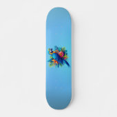 Farbenfrohe, blaue tropische Maca Skateboard (Vorne)