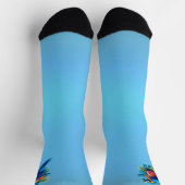 Farbenfrohe, blaue tropische Maca Socken (Oben)