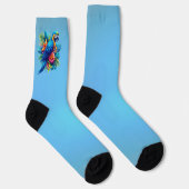 Farbenfrohe, blaue tropische Maca Socken (Rechts)