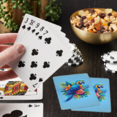 Farbenfrohe, blaue tropische Maca Spielkarten (In Situ)