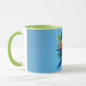 Farbenfrohe, blaue tropische Maca Tasse (Links)