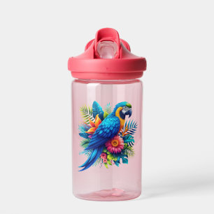 Farbenfrohe, blaue tropische Maca Trinkflasche