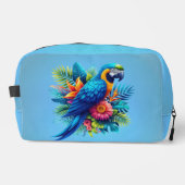 Farbenfrohe, blaue tropische Maca Waschbeutel (Vorderseite)