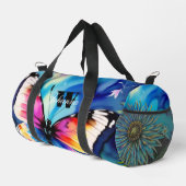 Farbenfrohe blaue Wasserfarbenflasche Duffle Bag (Rechte Ecke)