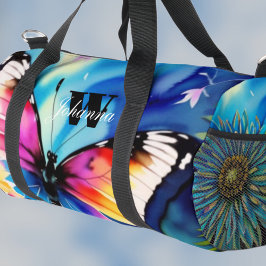 Farbenfrohe blaue Wasserfarbenflasche Duffle Bag