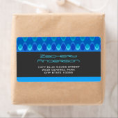 Farbenfrohe blaue Zig Zag Muster Mod Waves Adresse (Insitu)