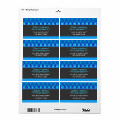 Farbenfrohe blaue Zig Zag Muster Mod Waves Adresse (Vorne)