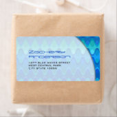 Farbenfrohe blaue Zig Zag Muster Mod Waves Adresse (Insitu)