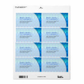 Farbenfrohe blaue Zig Zag Muster Mod Waves Adresse (Vorne)