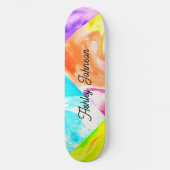 Farbenfrohe blaugelbe Orange-Skateboard Skateboard (Vorderseite)