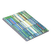 Farbenfrohe blaugestreifte Abstrakte Notebooks Notizblock (Rechte Seite)