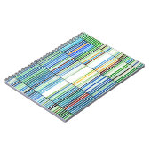 Farbenfrohe blaugestreifte Abstrakte Notebooks Notizblock (Linke Seite)