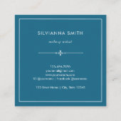 Farbenfrohe blaugrüne Aquamarine Wasserfarbe Abstr Quadratische Visitenkarte (Rückseite)