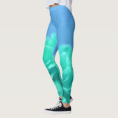 Farbenfrohe blaugrüne Blüte Leggings (Links)