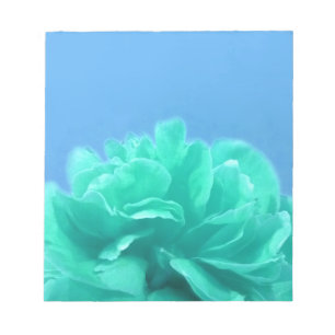 Farbenfrohe blaugrüne Blüte Notizblock