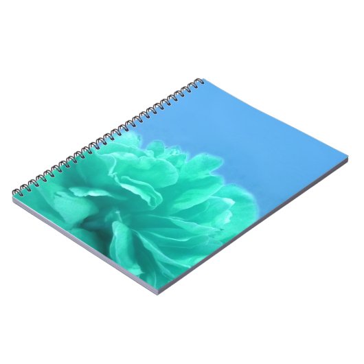 Farbenfrohe blaugrüne Blüte Notizblock (Linke Seite)
