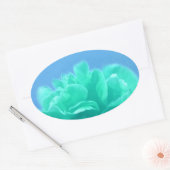 Farbenfrohe blaugrüne Blüte Ovaler Aufkleber (Umschlag)