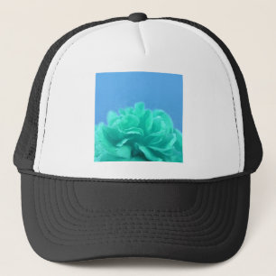 Farbenfrohe blaugrüne Blüte Truckerkappe