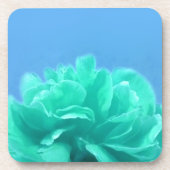 Farbenfrohe blaugrüne Blüte Untersetzer (Vorderseite)