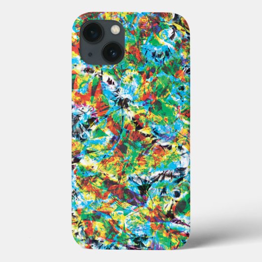 Farbenfrohe blaugrüne Frühlingsmuster Blume Kunst Case-Mate iPhone Hülle (Rückseite)