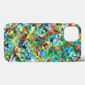 Farbenfrohe blaugrüne Frühlingsmuster Blume Kunst Case-Mate iPhone Hülle (Rückseite (Horizontal))
