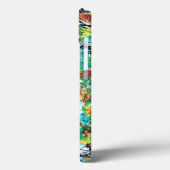 Farbenfrohe blaugrüne Frühlingsmuster Blume Kunst Case-Mate iPhone Hülle (Rückseite / Links)