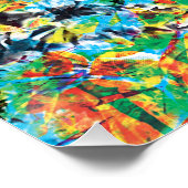 Farbenfrohe blaugrüne Frühlingsmuster Blume Kunst Poster (Ecke)