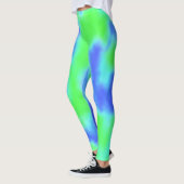 Farbenfrohe blaugrüne Gefärbte Krawatte Abstraktes Leggings (Links)