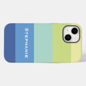 Farbenfrohe blaugrüne gelbe Abstrakte Streifen Nam Case-Mate iPhone Hülle (Rückseite (Horizontal))